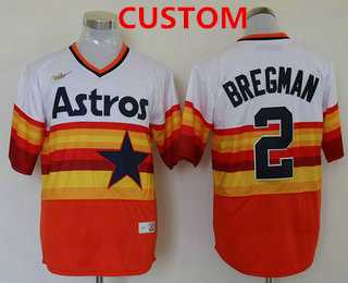 Men%27s Houston Astros Custom Orange Rainbow Cooperstown Stitched MLB Cool Base Nike Jersey->customized nba jersey->Custom Jersey